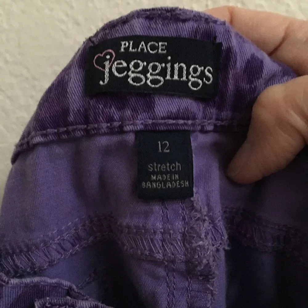 ‎Children’s Place purple leopard print jeans 12
